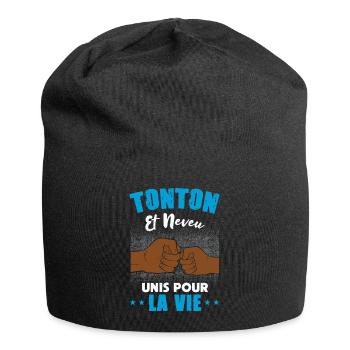 Annonce futur Tonton et neveu unis pour la vie - Bonnet en jersey - noir - Devant
