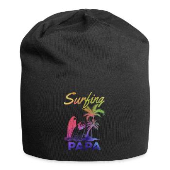 Wave Surfen Papa Surfen Papa Surfbrett Surfer Papa - Jersey-Beanie - Schwarz - Vorne