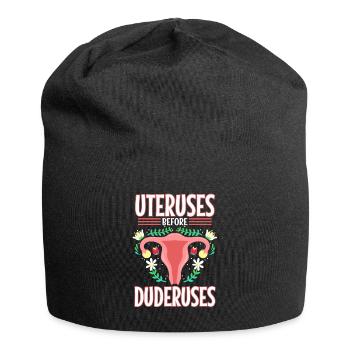 Uteruses Before Duderuses - Jersey-Beanie - Schwarz - Vorne