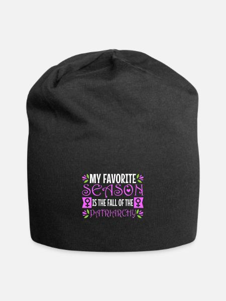 My favorite season is the fall of the patriarchy - Jersey-Beanie - Schwarz