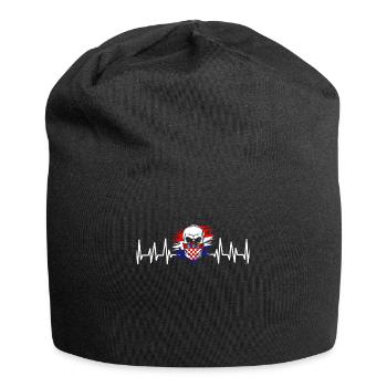 Kroatien Geschenk Herkunft Zagreb Hrvatska Heimat - Jersey-Beanie - Schwarz - Vorne