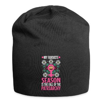My favorite season is the fall of the patriarchy - Jersey Beanie - black - Front