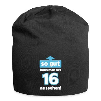 16 Geburtstag Mann Frau Lustig 16 Jahre - Jersey-Beanie - Schwarz - Vorne