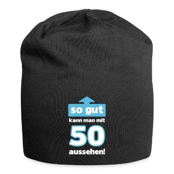 50 Geburtstag Mann Frau Lustig 50 Jahre - Jersey-Beanie - Schwarz - Vorne