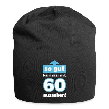 60 Geburtstag Mann Frau Lustig 60 Jahre - Jersey-Beanie - Schwarz - Vorne