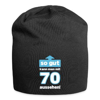 70 Geburtstag Mann Frau Lustig 70 Jahre - Jersey-Beanie - Schwarz - Vorne