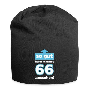 66 Geburtstag Mann Frau Lustig 66 Jahre - Jersey-Beanie - Schwarz - Vorne