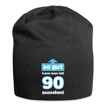 90 Geburtstag Mann Frau Lustig 90 Jahre - Jersey-Beanie - Schwarz - Vorne