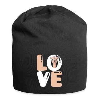 Love Pako alpaca lama éleveur d'alpagas - Bonnet en jersey - noir - Devant