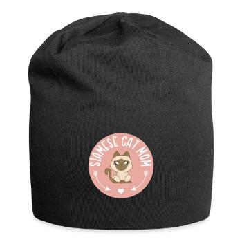 Siamese Cat Mom Cat Owner Cat Mom Gift - Jersey Beanie - black - Front