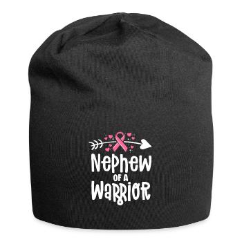 Newphew Of A Warrior Family Chemises contre le cancer du sein - Bonnet en jersey - noir - Devant