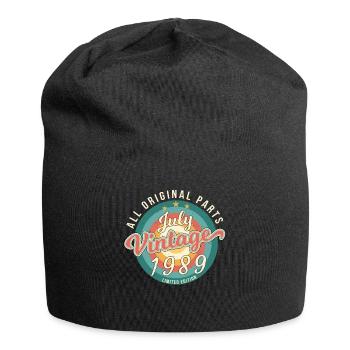 Im Juli 1989 Geboren - Jersey-Beanie - Schwarz - Vorne
