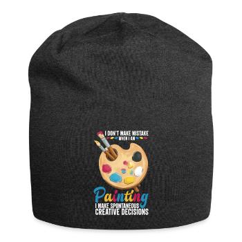 Creative Art Painting Traditional Design Gesch - Jersey Beanie - charcoal grey - Front