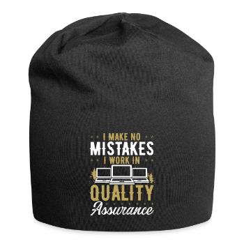 Logiciel Je ne fais pas d’erreurs Assurance qualité - Bonnet en jersey - noir - Devant