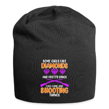 Ladies like camouflage and shooting guns - Jersey Beanie - black - Front