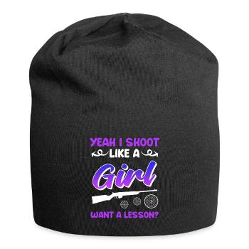 Tirez comme une fille tireur sportif féminin - Bonnet en jersey - noir - Devant