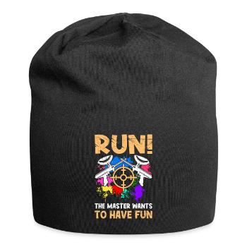 Lauf! Der Meister will sich amüsieren Paintball - Jersey-Beanie - Schwarz - Vorne