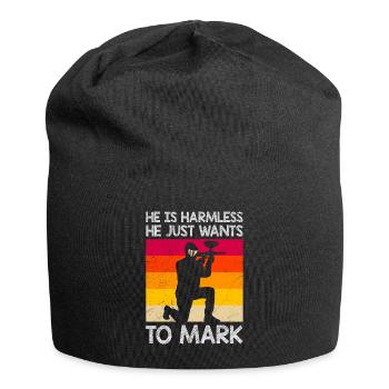 He doesn't do anything he just wants to mark paintball - Jersey Beanie - black - Front