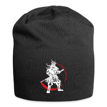 Samurai Japanischer Krieger Blutmond Design - Jersey-Beanie - Schwarz - Vorne
