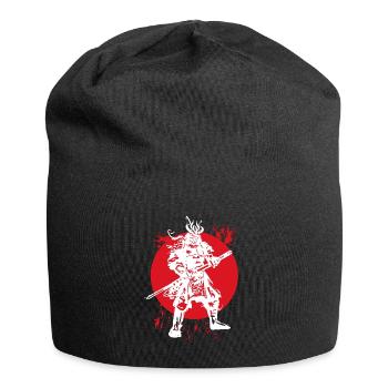 Samurai Japanischer Krieger Blutmond Design - Jersey-Beanie - Schwarz - Vorne