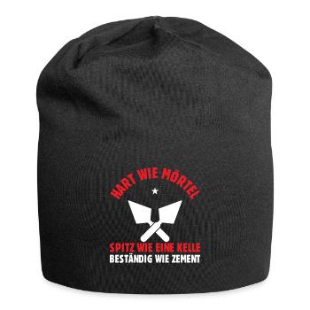 Maurer Lustige Sprüche - Jersey-Beanie - Schwarz - Vorne