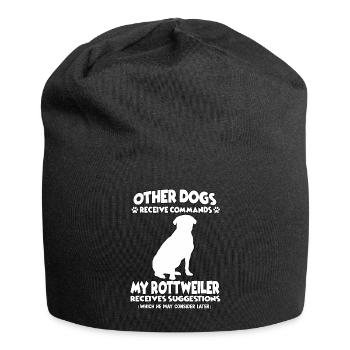 Motif de dressage de chien cool Rottweiler propriétaire de chien - Bonnet en jersey - noir - Devant