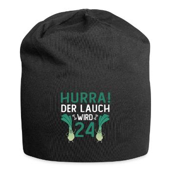 Herren 24. Geburtstag Hurra der Lauch wird 24 Gag - Jersey-Beanie - Schwarz - Vorne