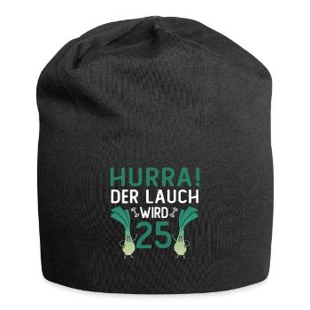 Herren 25. Geburtstag Hurra der Lauch wird 25 Gag - Jersey-Beanie - Schwarz - Vorne