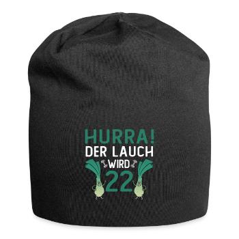 Herren 22. Geburtstag Hurra der Lauch wird 22 Gag - Jersey-Beanie - Schwarz - Vorne
