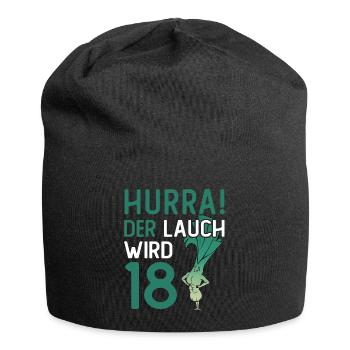 Hurra der Lauch wird 18 - Jersey-Beanie - Schwarz - Vorne
