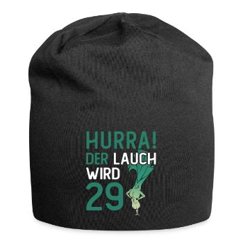 Herren 29. Geburtstag Hurra der Lauch wird 29 - Jersey-Beanie - Schwarz - Vorne
