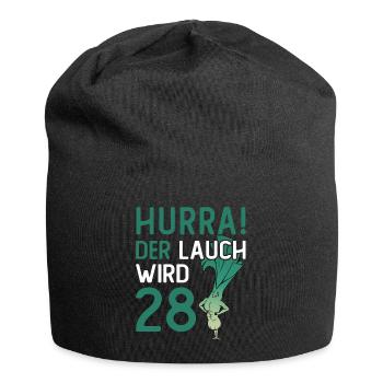 Herren 15. Geburtstag Hurra der Lauch wird 15 - Jersey-Beanie - Schwarz - Vorne