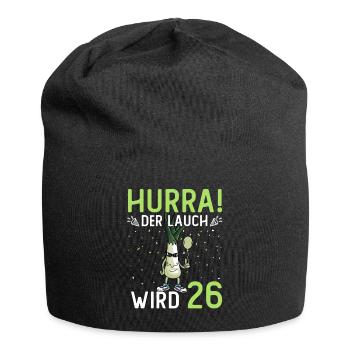 Hurra der Lauch wird 26 - Jersey-Beanie - Schwarz - Vorne