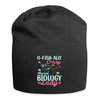 O-Fish-Ally Crazy Marine Biology Lady Biologist S - Jersey Beanie - black - Front