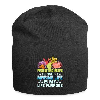 Protecting Reefs And Marine Life Is My Life Purpos - Jersey-Beanie - Anthrazit - Vorne