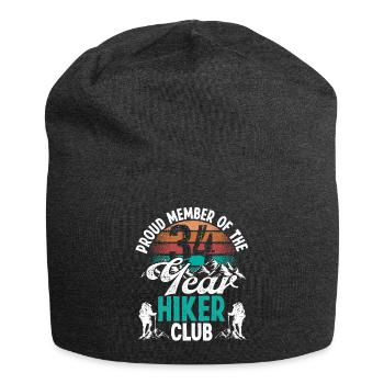 34 Year Old Hiker Mountains Hiking Birthday 34 - Jersey Beanie - charcoal grey - Front