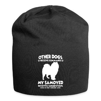 Funny Obedience Samoyed Dog Training Hun - Jersey Beanie - black - Front