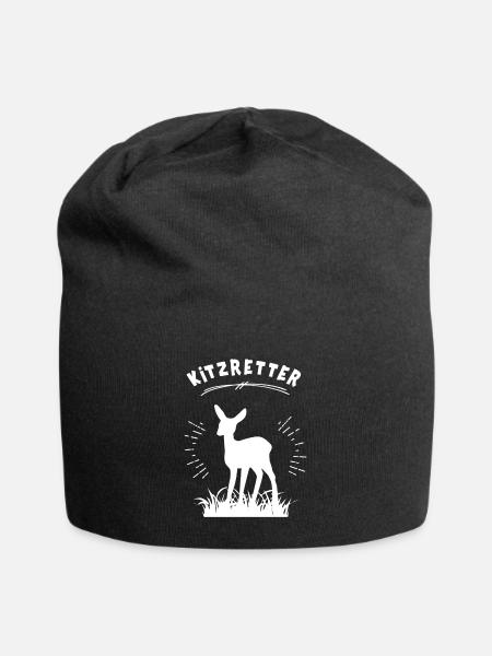 Kitzrettung Kitzretter Kitze Retten Tierschutz Reh - Jersey-Beanie - Schwarz