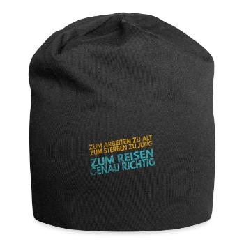 Work, Save, Travel, Repeat Urlaub, Ferien, Reise, - Jersey-Beanie - Schwarz - Vorne