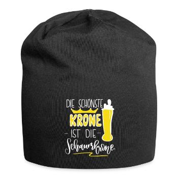 die schönste Krone ist die Schaumkrone - Bier - Jersey-Beanie - Schwarz - Vorne