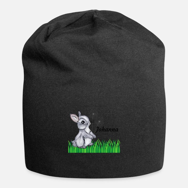 Nom de lapin Cadeau Johanna - Bonnet en jersey - noir