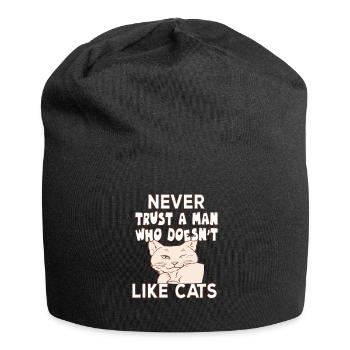 Never Trust A Man Who Doesn't Like Cats Cats - Bonnet en jersey - noir - Devant
