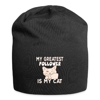 My greatest Follower is my Cat Katzenbesitzer - Jersey-Beanie - Schwarz - Vorne
