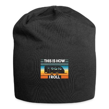 Campingwagen Camping lustige Sprüche Wohnwagen - Jersey-Beanie - Schwarz - Vorne