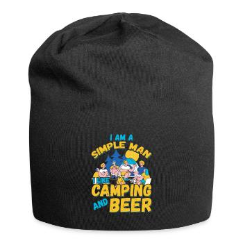 Ich Bin Ein Einfacher Mann Ich Mag Camping Bier - Jersey-Beanie - Schwarz - Vorne