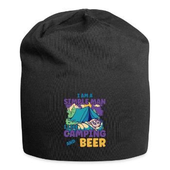 Ich Bin Ein Einfacher Mann Ich Mag Camping Bier - Jersey-Beanie - Schwarz - Vorne