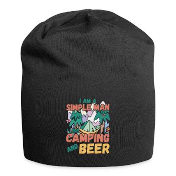 Ich Bin Ein Einfacher Mann Ich Mag Camping Bier - Jersey-Beanie - Schwarz - Vorne