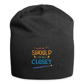 No One Should Live In A Closet - LGBTQ Equality - Jersey Beanie - black - Front
