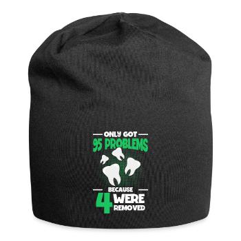 Weisheitszähne Weisheitszahn Patient Zahnarzt - Jersey-Beanie - Schwarz - Vorne
