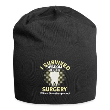 Weisheitszähne Weisheitszahn Patient Zahnarzt - Jersey-Beanie - Schwarz - Vorne